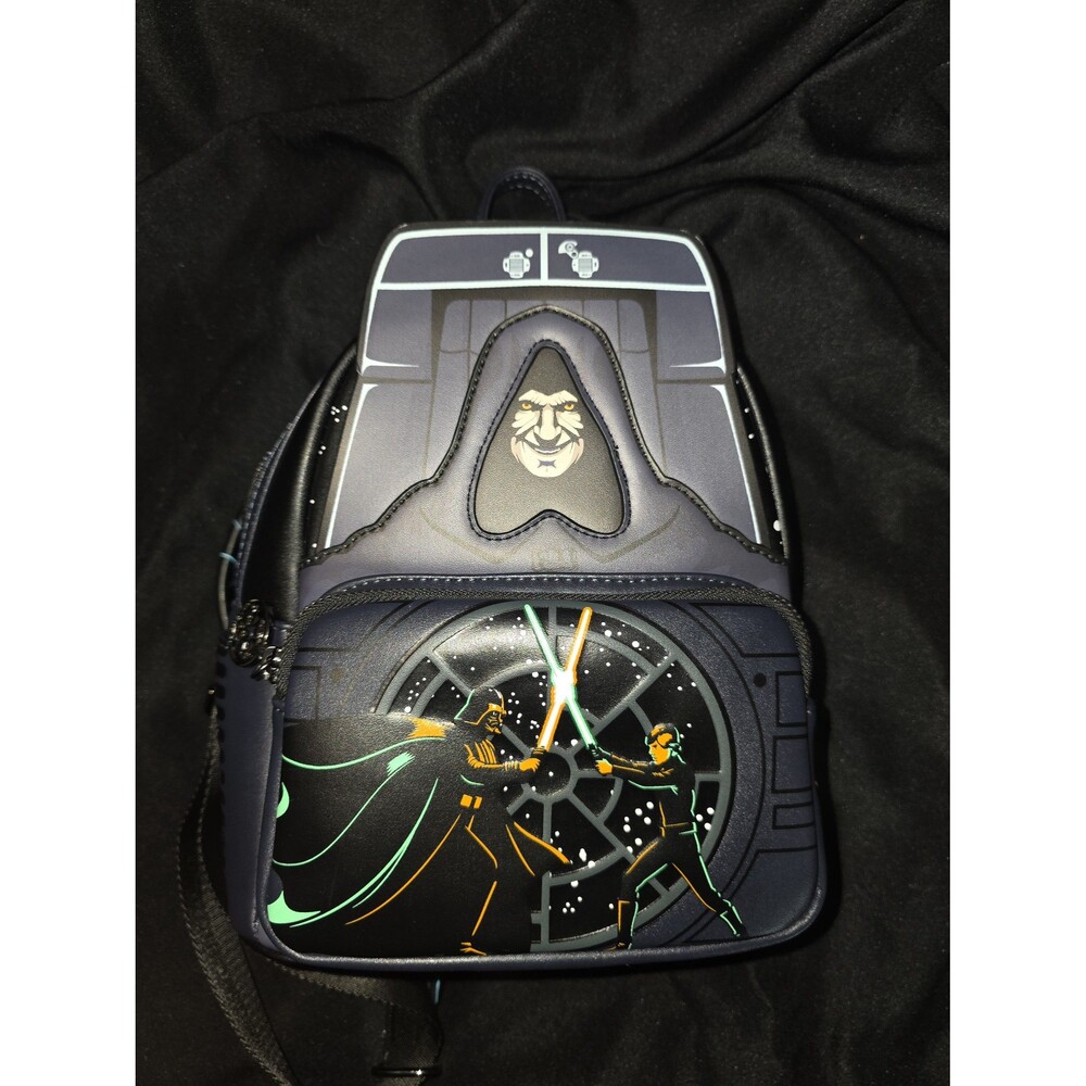 NWOT loungefly Disney Star wars Luke Darth Vader lightsaber mini backpack bag!